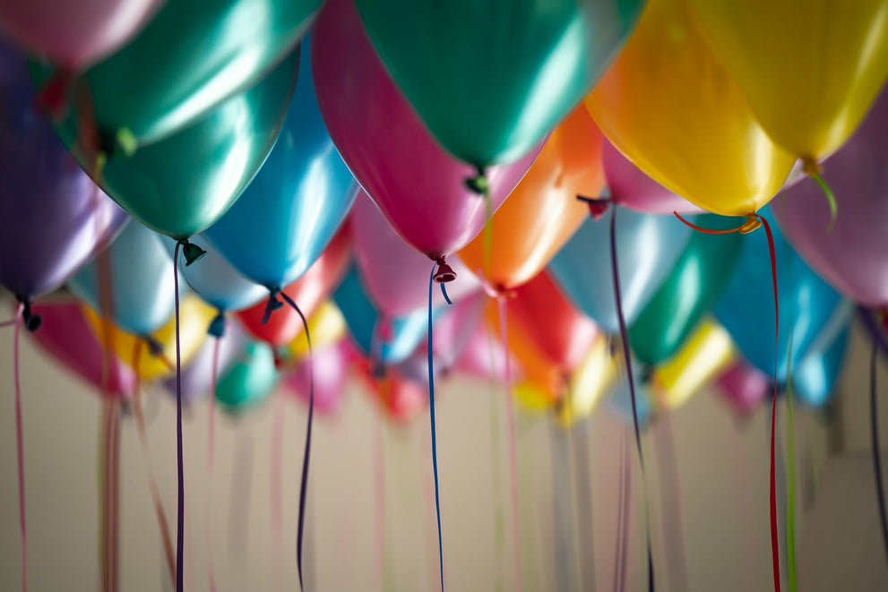 Group of birthday party balloons 