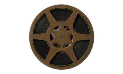 16mm film reel icon representing vintage home movie format accepted by Legacybox for professional digitization and digital conversion