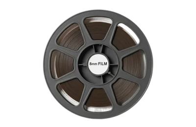 8mm film reel icon representing standard 8mm home movie format accepted by Legacybox for professional digitization and digital preservation