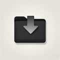 Legacybox digital download icon with dark folder and download arrow representing digitized files delivered electronically from converted home movies, photos, and film reels