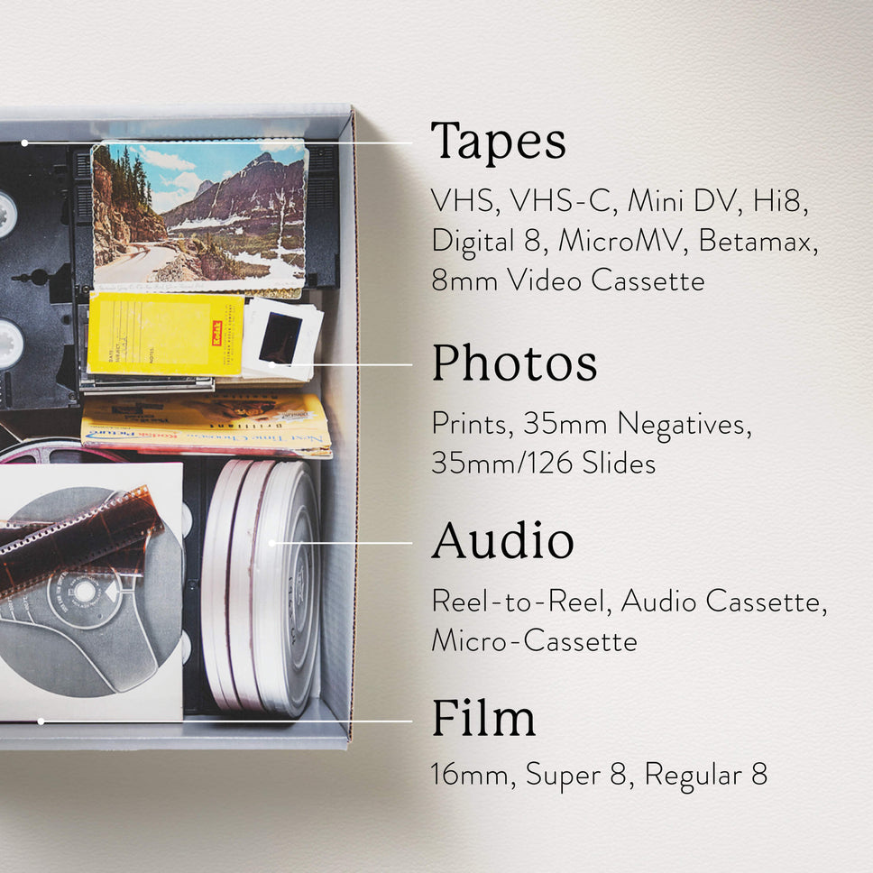 Video Tape Transfer Service (VHS, Hi8, Video 8, 8mm, VHS-C, MiniDV) to  Digital MP4