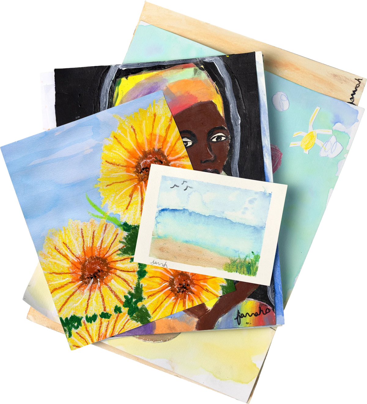 A collection of children’s artwork