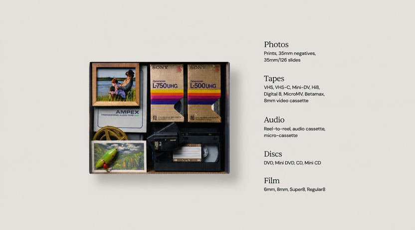 Media formats Legacybox digitizes