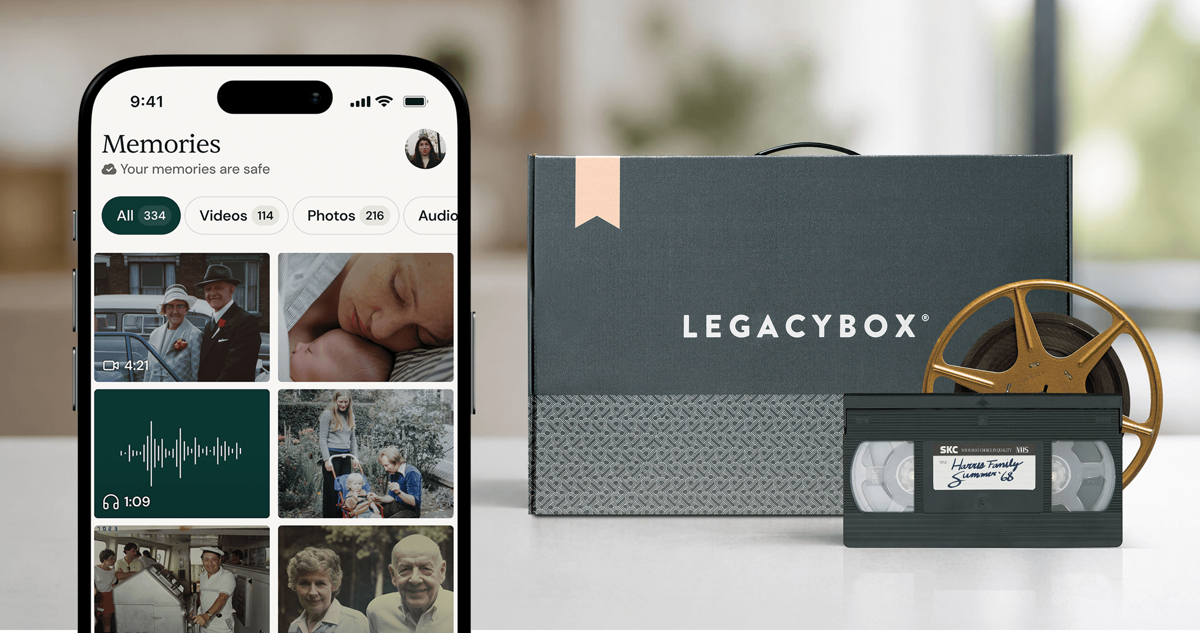 The picture legacybox.com shows when its homepage is shared